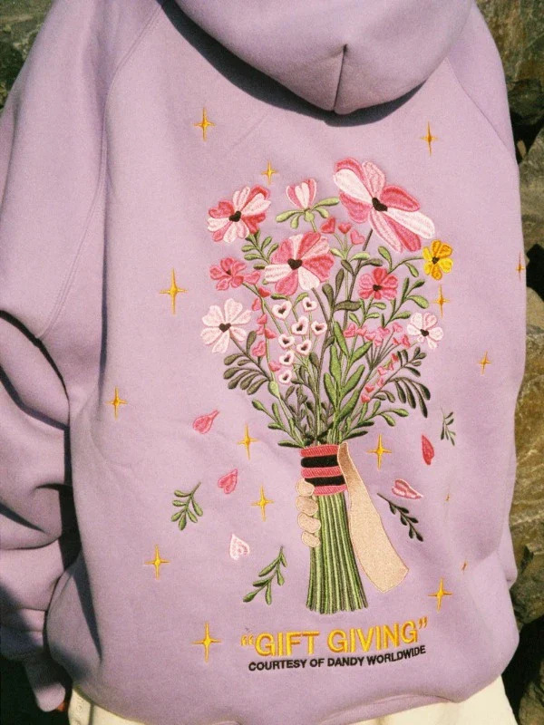 2024 New European Women's Dropped Shoulder Sleeve Thread Chasing Sunsets Brand Hoodie XS-5X_voghion.com