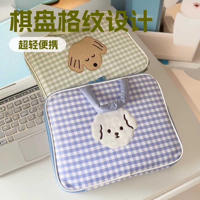 Ins Korean Satchel Laptop Bag Checkerboard Storage Protection Cartoon Cute 16inch Cross-Border Computer Bag Ins Korean Satchel Laptop Bag Checkerboard Storage Protection Cartoon Cute 16inch Cross-Border Computer Bag