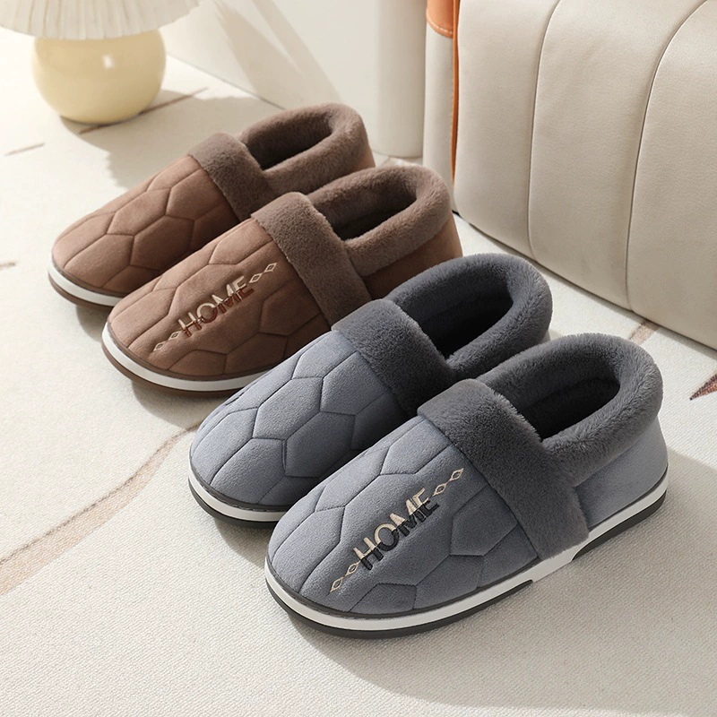 Хлопковые тапочки больших размеров, Мужская зимняя домашняя сумка, теплая Нескользящая пушистая флисовая подкладка, уличная хлопковая обувь для мужчин