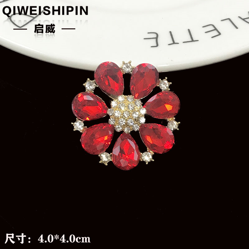 Qiwai の新しいガラスダイヤモンド象嵌ひまわりアクセサリーバッグ衣類車の装飾合金アクセサリー|undefined