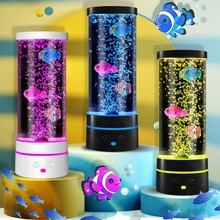 现货工厂批发遥控水母灯LED小夜灯创意礼品氛围灯卧室usb气泡鱼灯