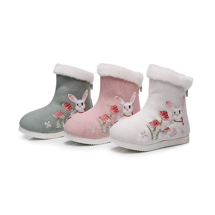 Детская обувь хлопчатобумажная обувь осенняя и зимняя девочка обувь Hanfu обувь обувь с вышивкой обувь короткая обувь национальный стиль танцевальная обувь