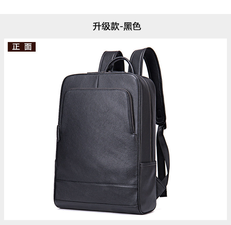 Ba lô da nam công sở đựng laptop 15,6 inch da bò lớp đầu — 816 màu đen, 9157 màu đen, 9197 màu đen, 8226 màu đen chi tiết 37