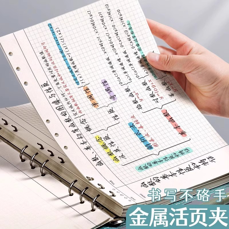 B 5思惟導図バインダーはメッシュの方眼ノートのソフトケースの大学院受験のA4を取り外して芯のノートを交換することができます。|undefined