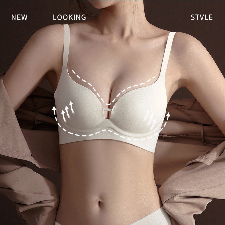 Thin push up bra, underwear for students, antibacterial comfortable supporting wireless bra