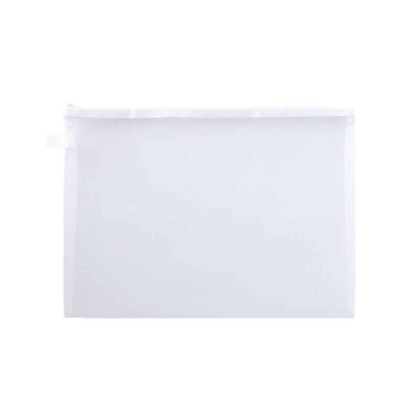 Bolsa de malla transparente A4 japonesa, cremallera, bolsa de archivos de nailon de doble capa, bolsa de información, bolsa de almacenamiento de rompecabezas de papel de prueba de estudiante a5