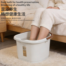 日式泡脚桶家用过小腿高深桶过膝加热便携加厚保温足浴桶冬天洗脚
