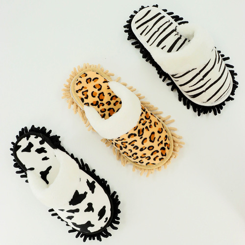 Cross-border hot-selling autumn and winter new style lazy man's floor cleaning slippers wooden floor cleaning slipper thickening warm bottom detachable 