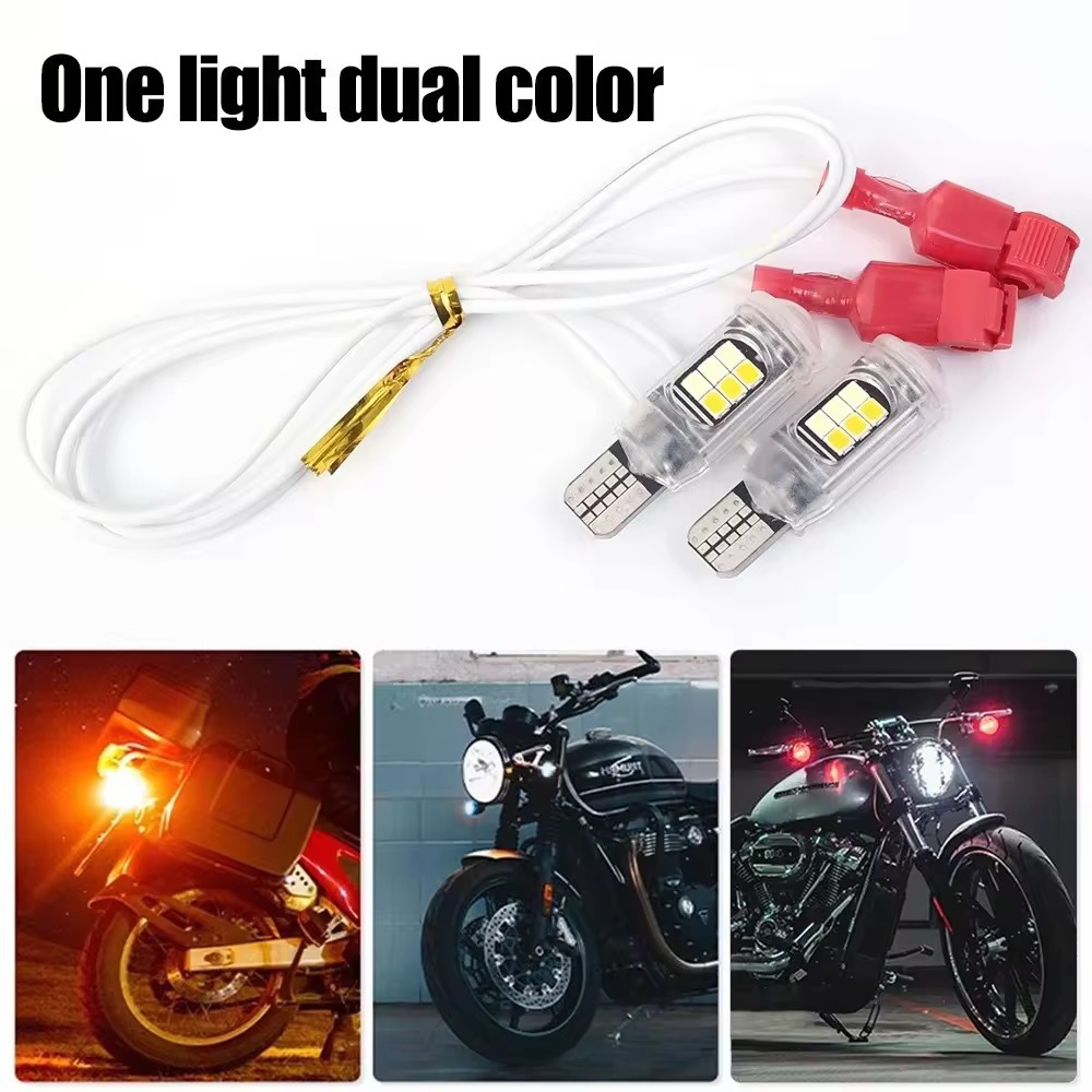 Factory Direct Sales Motorcycle High Brightness T10 2835 16Smd Width Indicator Light T15 Two-Color Turn Signal W5W Car Tail Light