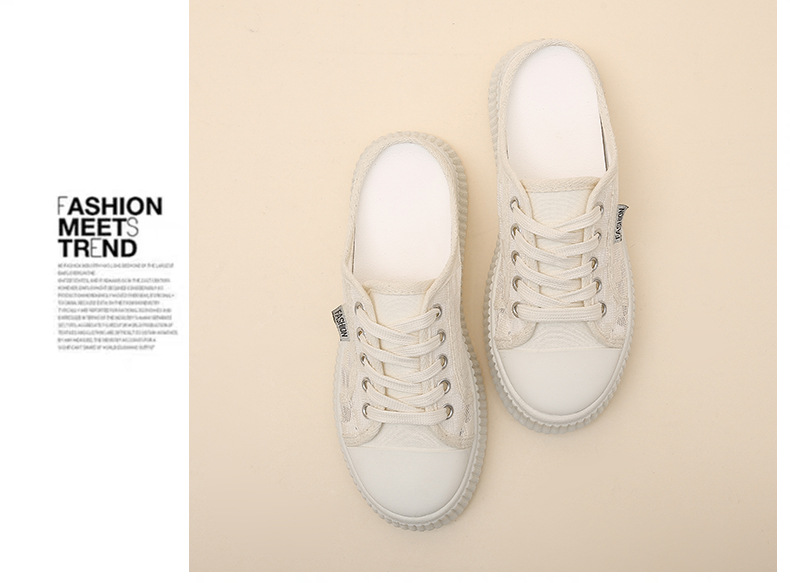 Τα γυναικεία εξωτερικά ενδύματα με διχτυωτές μύτες και μισές παντόφλες είναι μοντέρνα το καλοκαίρι του 2023, νέες χοντρές σόλες, χωρίς τακούνι και λευκά παπούτσια για τεμπέληδες_voghion.com