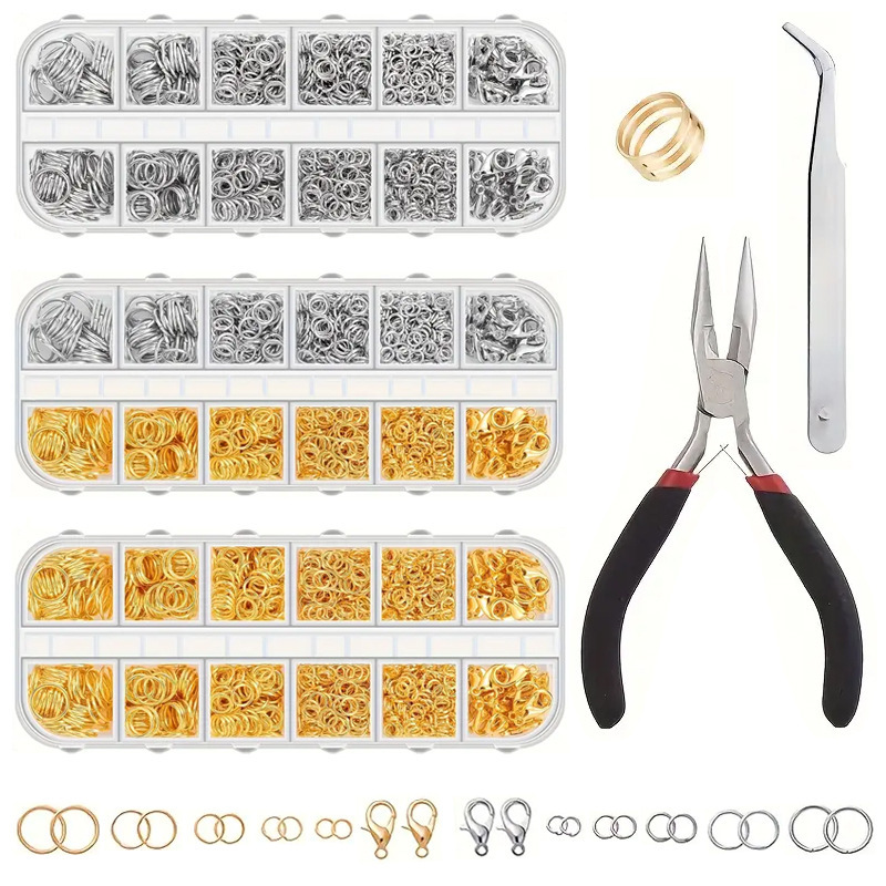 Amazon Cross-Border Popular 12-Slot Connecting Ring Closed Ring Lobster Clasp Tool Set DIY Jewelry Accessories