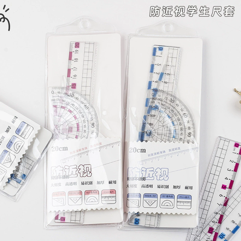 20cm против близорукости линейка для студенческого рисунка многофункциональная треугольная пластина линейка с измерителем четыре части линейка канцелярских товаров оптом