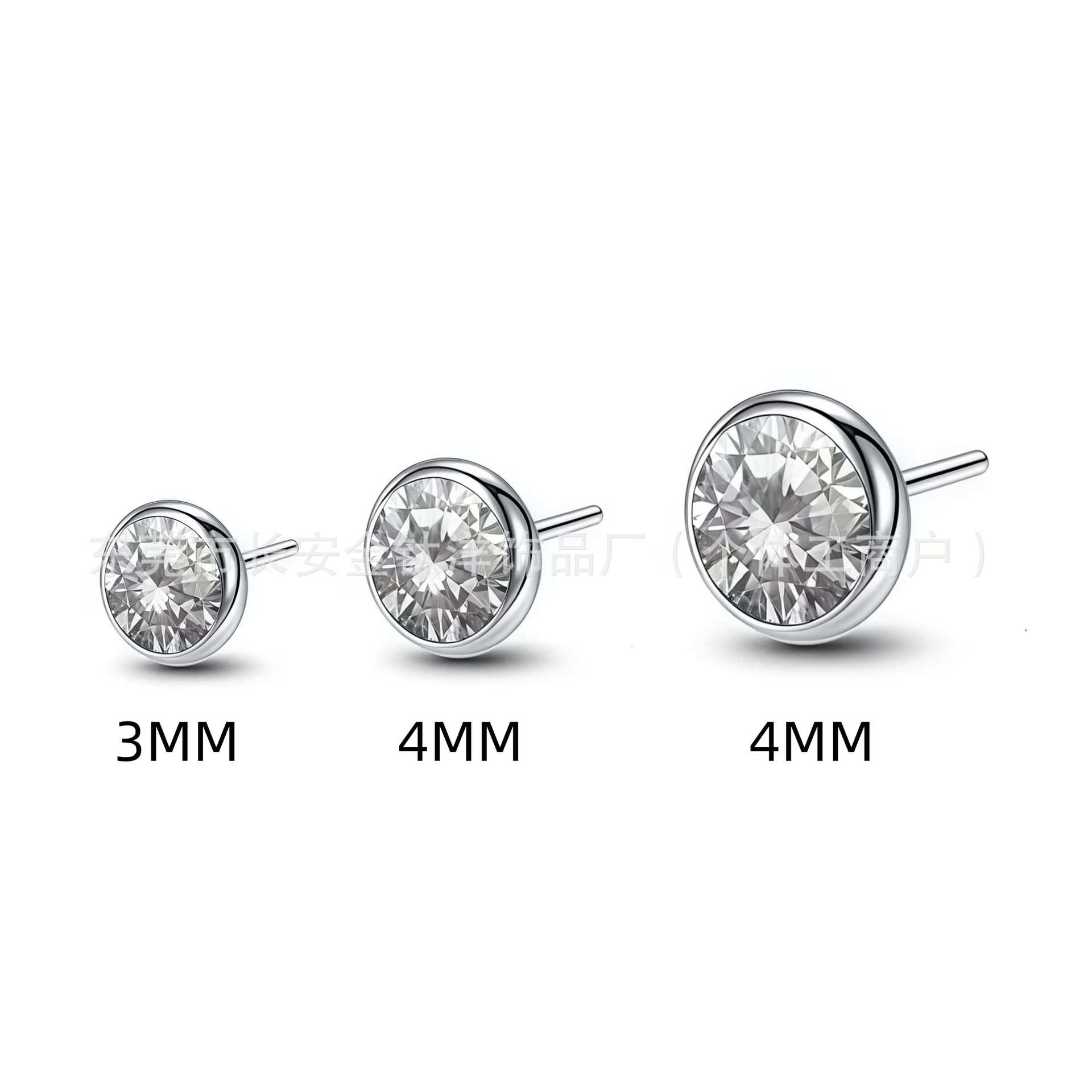 F136 Titanium Insert-Type Czech Diamond Lip Stud Ear Stud Bone Stud G23 Titanium Alloy Body Piercing Jewelry detail image 4