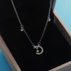 Chain stainless steel, pendant, necklace, does not fade, moonstone, Korean style, simple and elegant design, Birthday gift