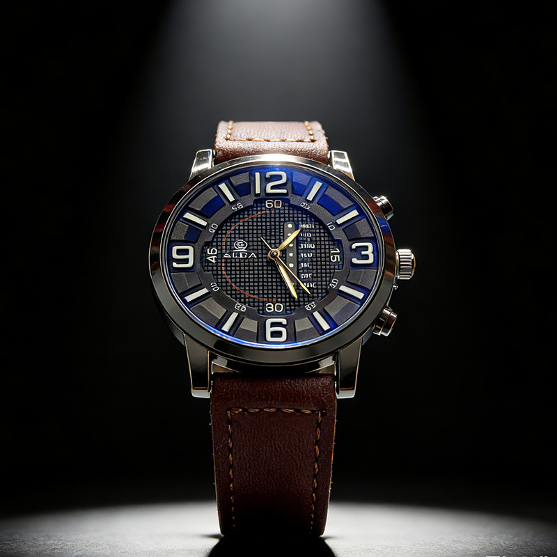 Cross-Border Popular Men's Watch, Niche Forest-Style High-Appearance Student Watch, Men's Personalized Casual Leather Strap Quartz Watch