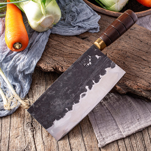 Handmade forged kitchen knife cutting knife slice Mulberry knife V blade thin super sharp high hardness kitchen knife business household knife