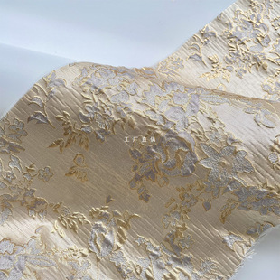 silhouette golden three-dimensional opaque embossed flower jacquard hanfu dress cheongsam fashion fabric