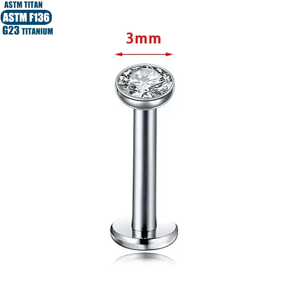 Labret piercing jewelry detail image