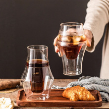 跨境玻璃咖啡杯250ml单口双层玻璃杯闻香杯分享杯小容量玻璃杯子
