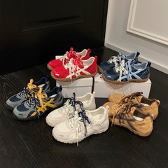 牛皮版巴黎图鉴2025新款秋季百搭厚底增高运动休闲鞋女阿甘德训鞋