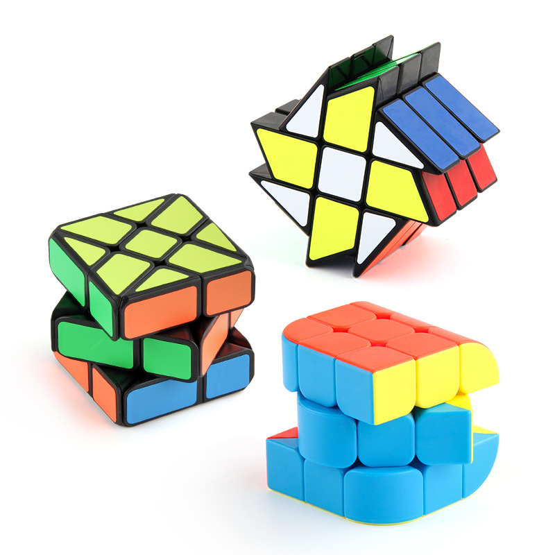Nuevo liso 5.5cm color macaron tercer cubo de color sólido en forma de triedro en forma de caja de juguetes de cubo de color sólido