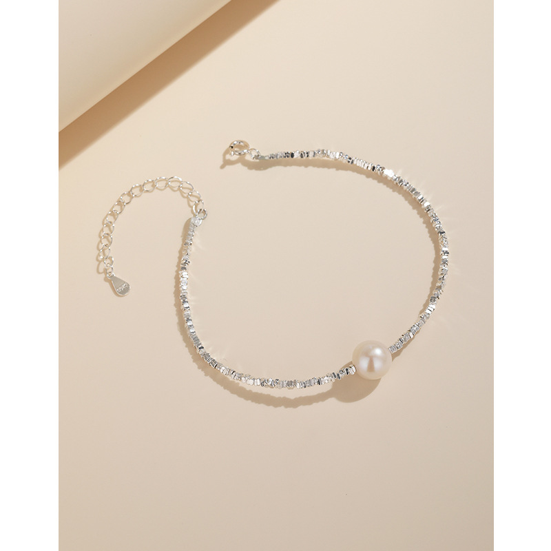 925 plata esterlina pulsera de perlas de agua dulce de plata rota niñas Luz de lujo de alto grado sentido nicho diseño novias pulsera de regalo
