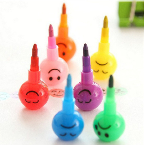 Creative smiling candied haws crayon watercolor pen student cartoon cute funny expression candied haws 7 color stationery