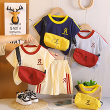男宝宝夏季韩版圆领童装套装帅气小孩衣服0-5岁3夏天短袖两件套潮