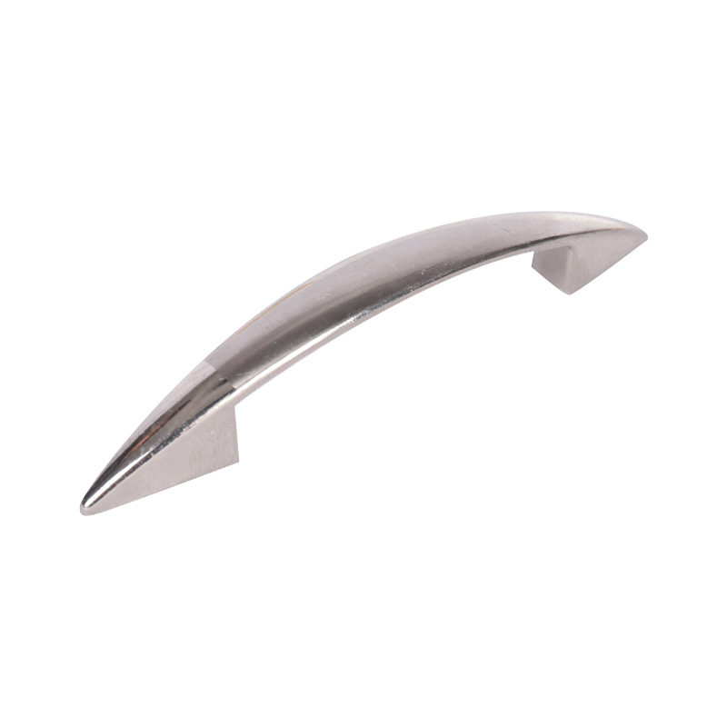 Aleación de zinc curva mango de muebles de hardware de ingeniería mango de puerta de armario negro mango de puerta de armario moderno simple plateado image 5
