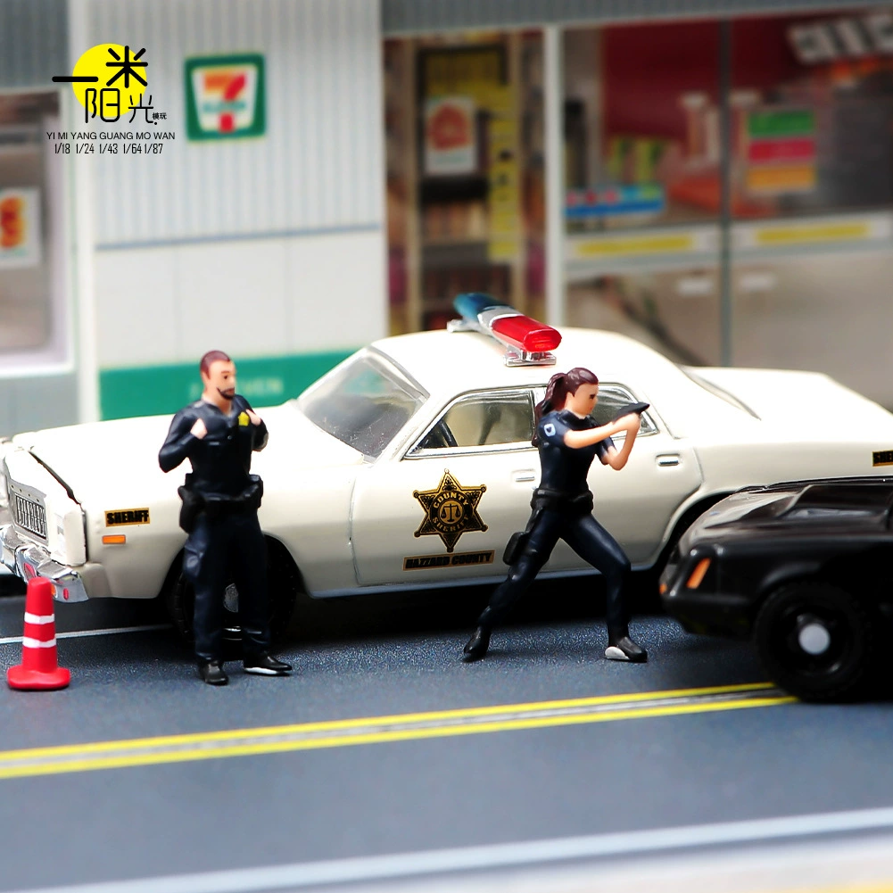 Small set, minifigures handmade, doll, scale 1:64, police