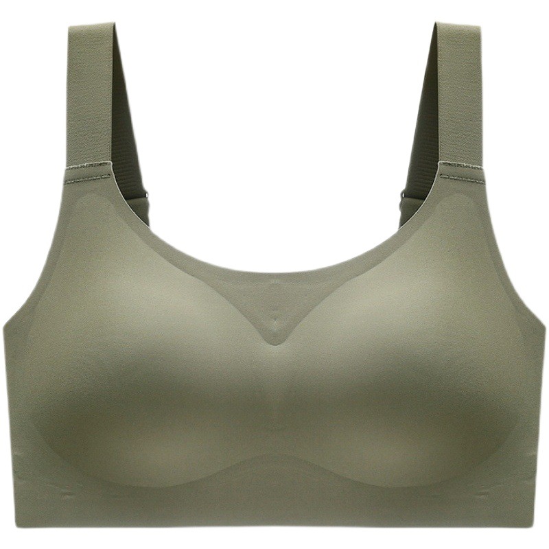 Correa de hombro grande jalea Plus tamaño gordita chica ropa interior C- F Cup sujetador inalámbrico sin costuras femenino push up Top support bra