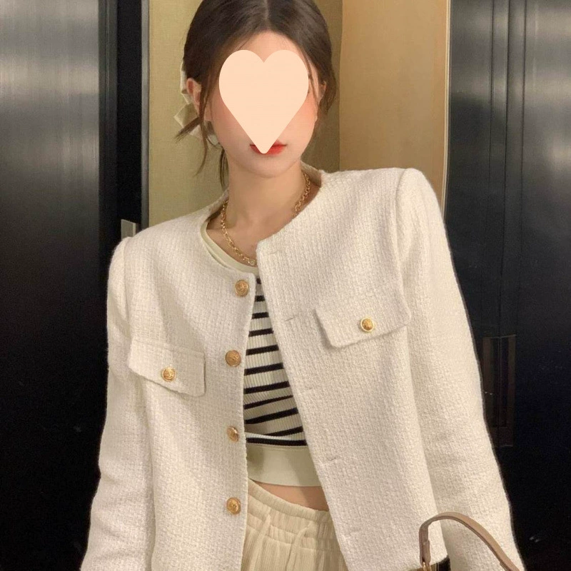 Короткий пиджак в стиле Chanel, французский букле, осенняя свободная посадка, укороченный силуэт