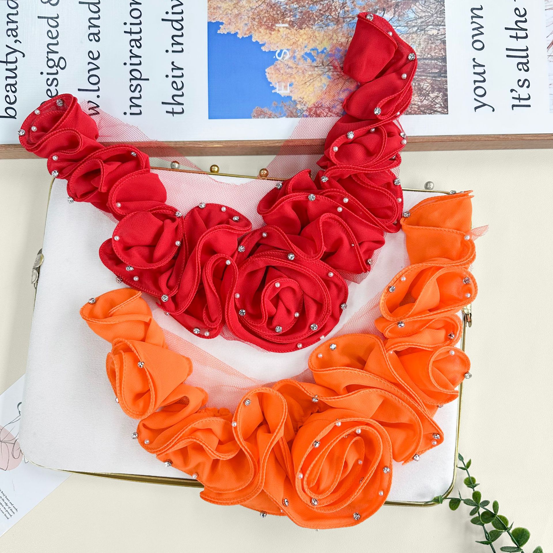 Flores transfronterizas supergranas auriculares estereoscópicas flores estereoscópicas accesorios de flores grandes vestidos de boda material de traje de baile
