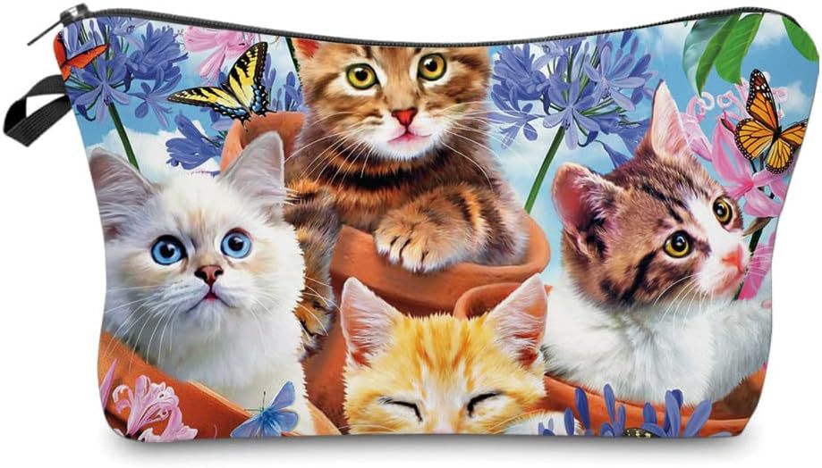 Transfronterizo Amazon nuevo animal flor lino bolsa de maquillaje bolsa de almacenamiento lino bolsa de cremallera impermeable