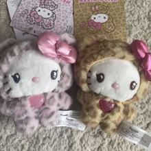 日系hellokitty拿铁豹纹钥匙扣包挂饰情侣毛绒礼物玩偶KT猫小挂件