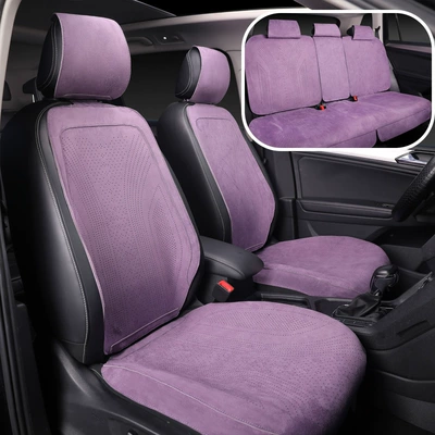 Summer suede car seat cushion, Seat cushion, seat cover - premium-purple-five-seater-car-set