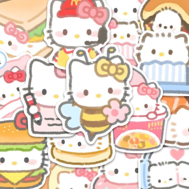 爆款卡通可爱Q版软糯hellokitty贴纸凯蒂猫ins高颜值diy|undefined