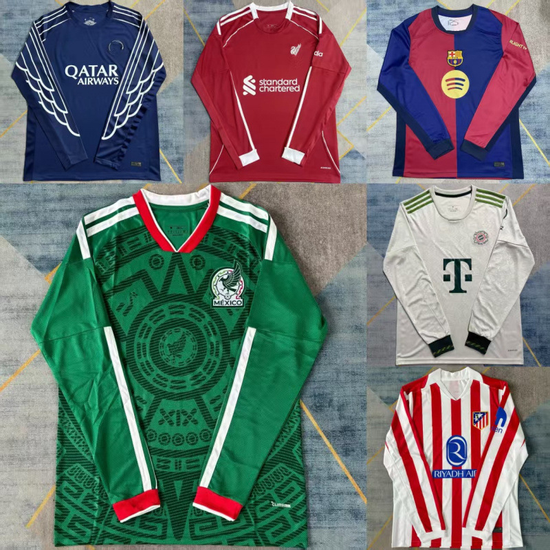 Long-Sleeved 2026 World Cup 2526 Popular Club Long-Sleeved Jerseys France Germany Argentina Arsenal