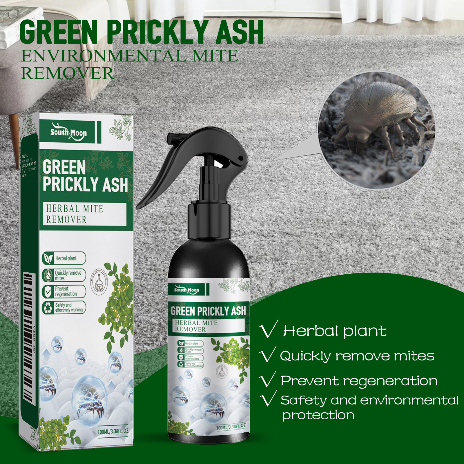 South Moon Green Pepper Mite Care Spray Household Cleaning Mite Care Mite Care Spray