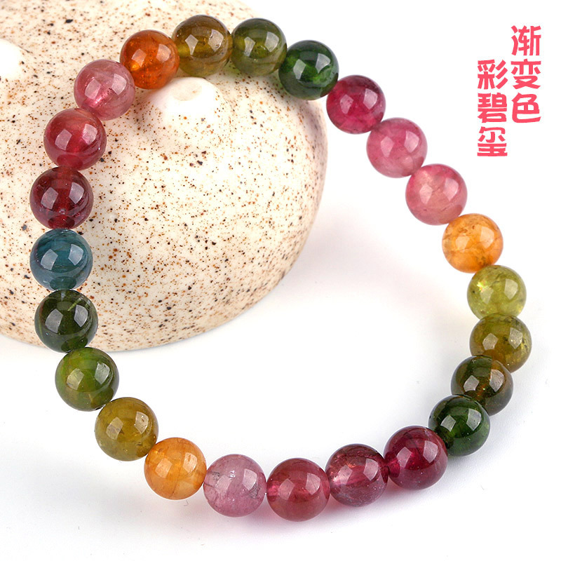 Mingyuan Jewelry Natural Tourmaline Bracelet Rainbow Candy Color Brazil Tourmaline Jewelry Factory Direct Wholesale Tourmaline