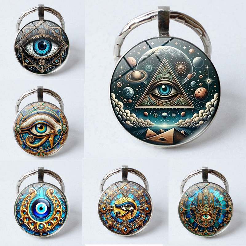 Cross-border Horus Eye Tip Keychain Evil Eye Evil Eye Wreath Time Jewel Pendant Cross-border Horus Eye Tip Keychain Evil Eye Evil Eye Wreath Time Jewel Pendant