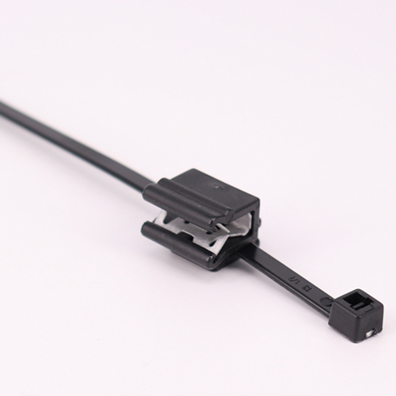 板材边缘夹扣夹式自带固定扎带钢片板材边缘绑扎线束线卡铁卡扎带