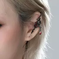 Трансграничные популярные серьги Qin Che с изображением вороны, нишевый дизайн, универсальный пирсинг, простые высококачественные темные манжеты для ушей