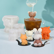 三信 小熊冰块模具硅胶DIY网红冰熊奶茶咖啡冰块慕斯蛋糕模具