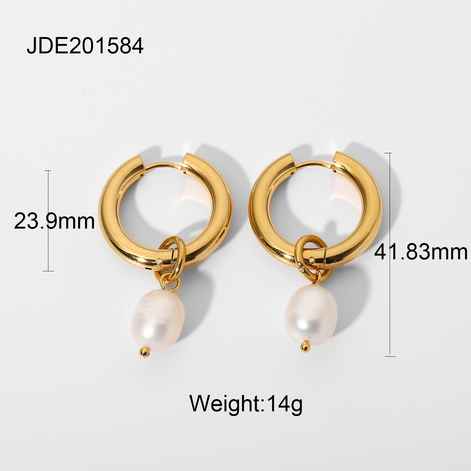 Wholesale Fashion 18k Gold-plated Single Freshwater Pearl Pendant Earrings Nihaojewelry display picture 8