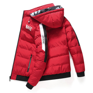 Cotton-padded coat men's winter thickened stand collar cotton-padded coat loose warm coat trendy men's double-sided cotton-padded jacket one-piece delivery