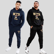 2024亚马逊速卖通男式运动服套装 抓绒连帽衫套装 时尚卫衣现货