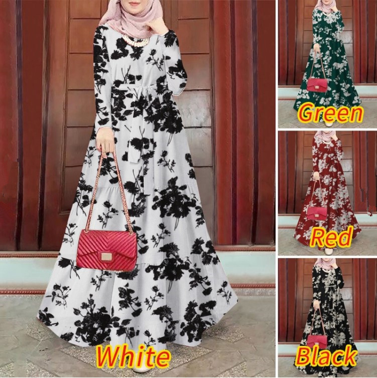 New Cross-border Pullover Printed Loose Large Size Beautiful Fashion Belt Mid-length Dress New Cross-border Pullover Printed Loose Large Size Beautiful Fashion Belt Mid-length Dress