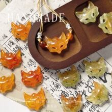 29*27mm古风彷玉压克力狐狸面具DIY饰品串珠手串项链配件材料