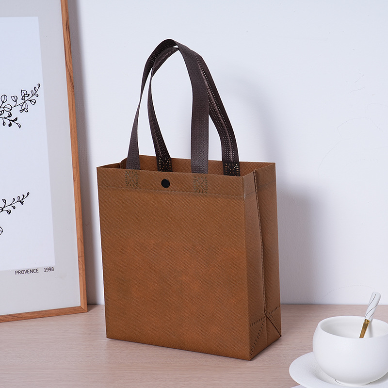 Bolsa de mano no tejida de hebilla ropa de mujer tienda de ropa bolsa de compras personalizada logotipo de pequeño volumen bolsa no tejida ecológica